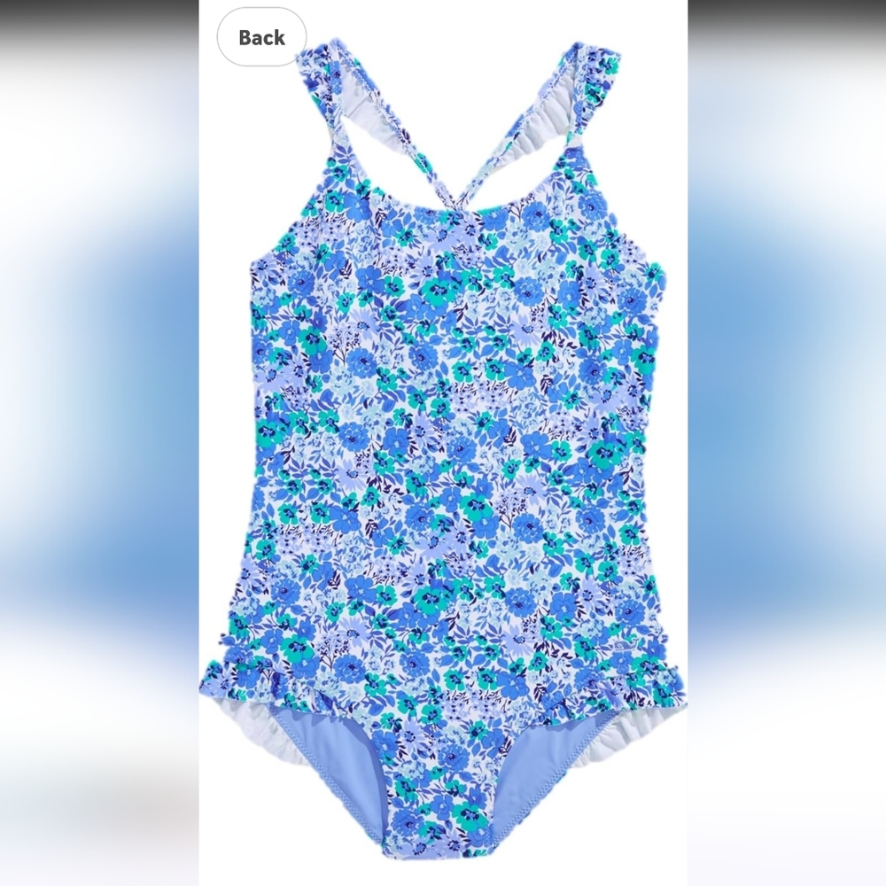 Vineyard Vines Girls Ruffle One Piece, Helen Floral 4T